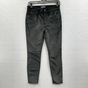 J. Crew 9" High Rise Toothpick Jeans Womens 27 Black Velvet Stretch Skinny Pants